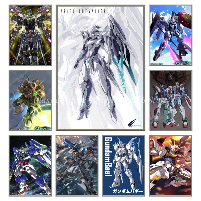 Phone Accessories Poster - BANDAI-Anime Phone Set Cartaz Gundam Canvas,
