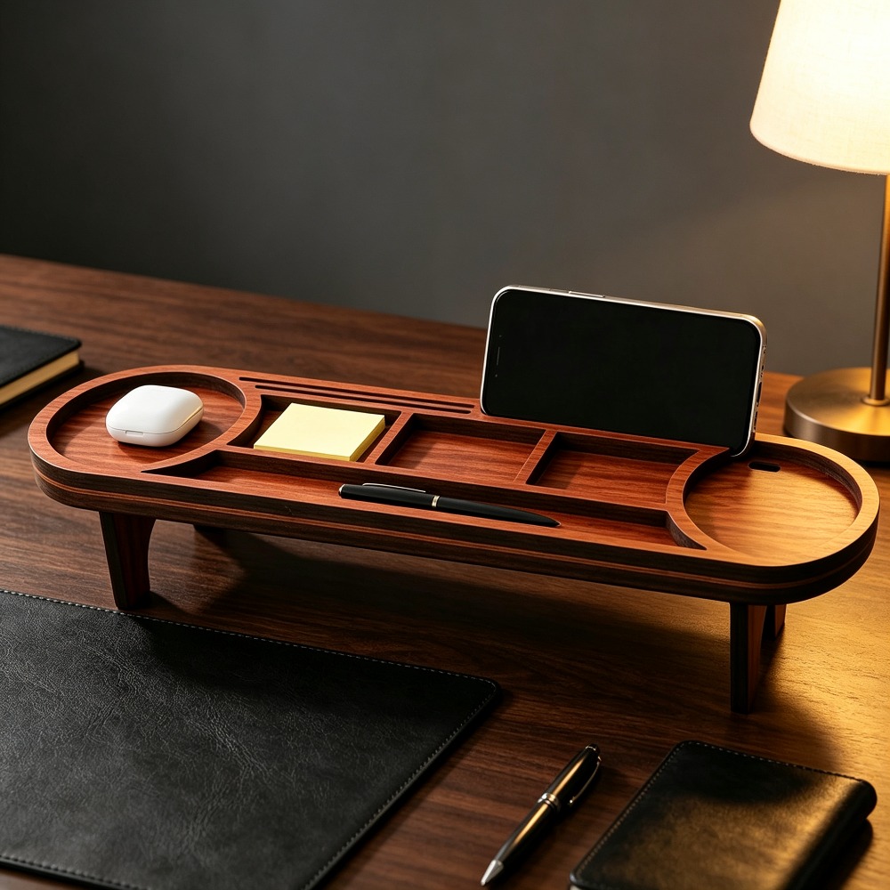 Organizador de Mesa de Madeira - Phone Accessories Rack avaliação e preço
